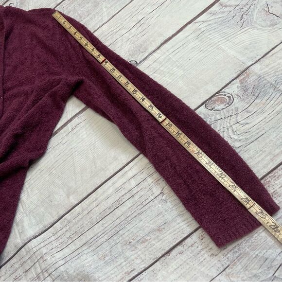 Barefoot Dreams CozyChic Ultra Lite® Hi/lo Cardi Sweater Maroon Size 1X - Picture 6 of 8